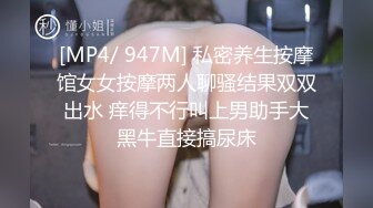 [MP4/ 947M] 私密养生按摩馆女女按摩两人聊骚结果双双出水 痒得不行叫上男助手大黑牛直接搞尿床